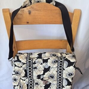 Floral Black and Cream Vera Bradley Messenger Bag